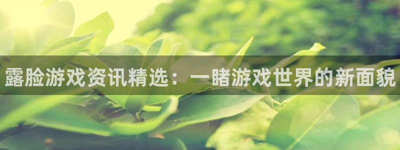 多彩娱乐手机网页版登录：露脸游戏资讯精选：一睹游戏世界的新面